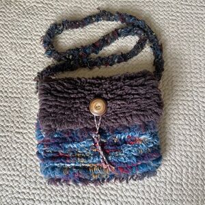 Hand crafted knit shoulder bag
